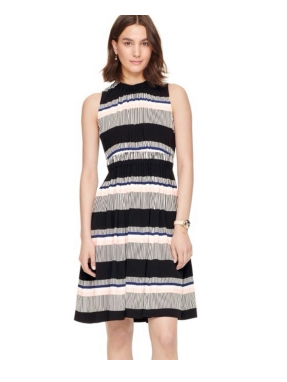 NWOT Kate Spade Bay Stripe Sleeveless Tie-Back A-Line Dress Size 4 Summer